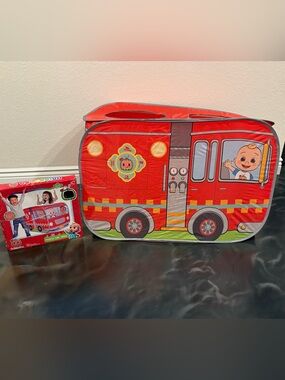 Cocomelon Firetruck Pop-Up Tent Playtime Fun Kids Pretend Play Travel Game